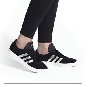 🎉(WMNS) Adidas VL Court 2.0 Black Platinum Metallic Sneakers🌺